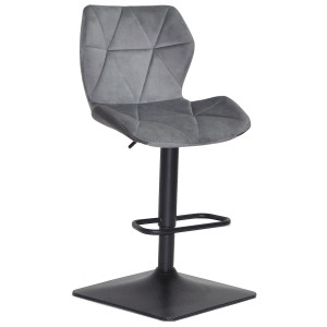 Барний стілець Onder Mebli Torino BAR 4-BK-BASE Сірий B-1034 Оксамит