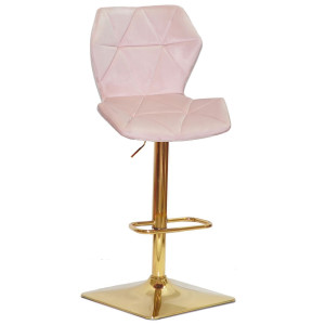 Барний стілець Onder Mebli Torino BAR 4-GD-BASE Рожевий B-1021 Оксамит