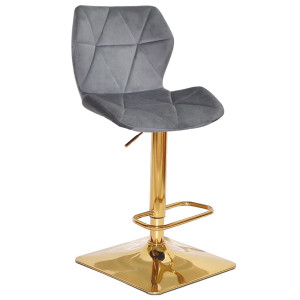 Барний стілець Onder Mebli Torino BAR 4-GD-BASE Сірий B-1034 Оксамит