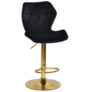 Барний стілець Onder Mebli Torino BAR GD-BASE Чорний B-1011 Оксамит