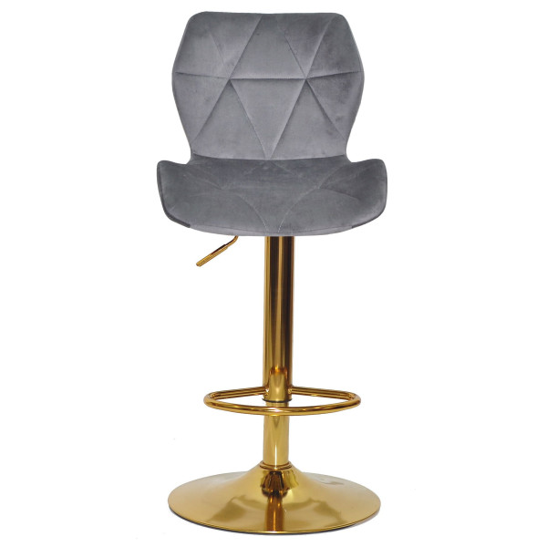 Барний стілець Onder Mebli Torino BAR GD-BASE Сірий B-1034 Оксамит-2