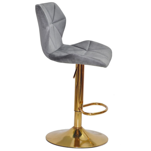 Барний стілець Onder Mebli Torino BAR GD-BASE Сірий B-1034 Оксамит-3