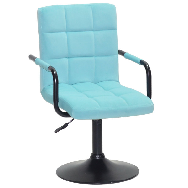 Стілець Onder Mebli Augusto-Arm BK-BASE Блакитний B-1019 Оксамит-0