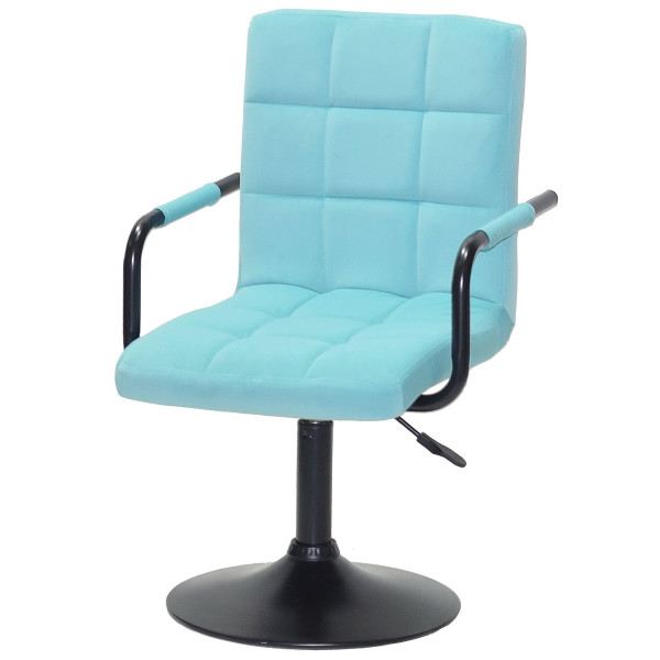 Стілець Onder Mebli Augusto-Arm BK-BASE Блакитний B-1019 Оксамит-1
