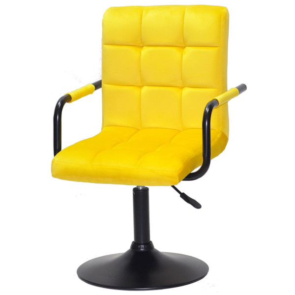 Стул Onder Mebli Augusto-Arm BK-BASE Желтый B-1027 Бархат-1