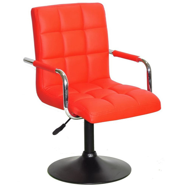 Стілець Onder Mebli Augusto-Arm BK-BASE Червоний 1007 Екошкіра-0