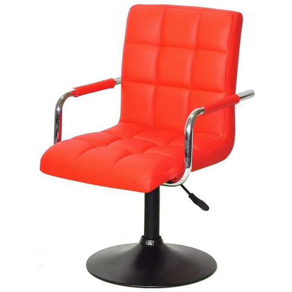 Стілець Onder Mebli Augusto-Arm BK-BASE Червоний 1007 Екошкіра-1