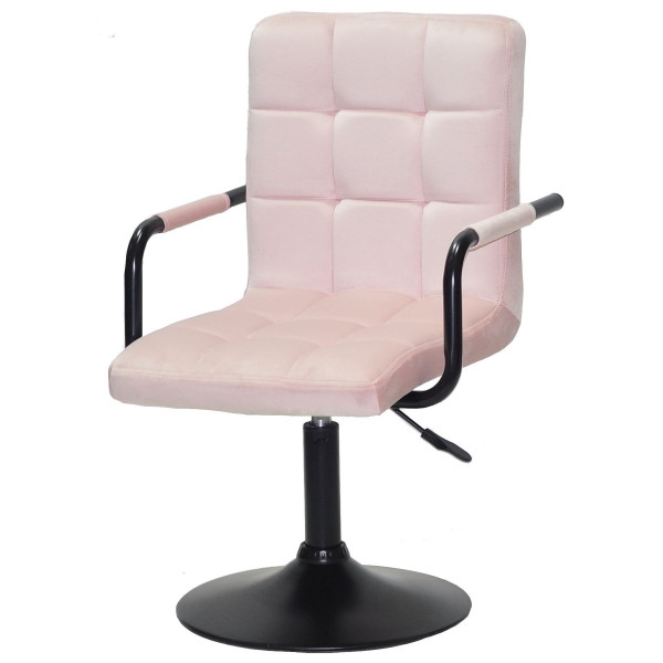 Стілець Onder Mebli Augusto-Arm BK-BASE Рожевий B-1021 Оксамит-1