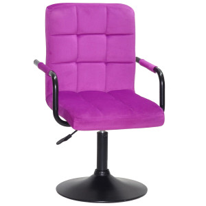 Стілець Onder Mebli Augusto-Arm BK-BASE Бузок B-1022 Оксамит