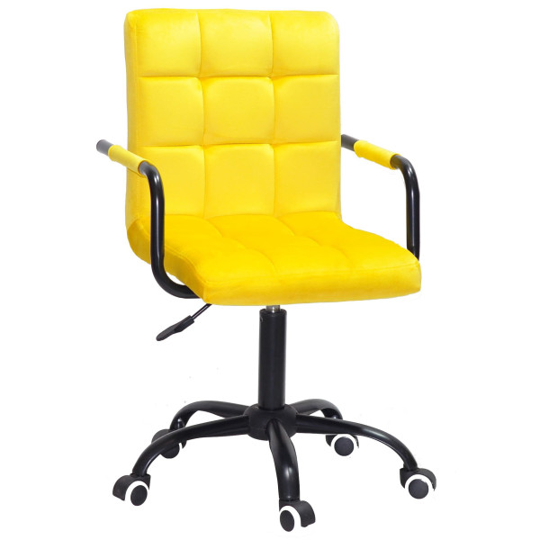 Стілець Onder Mebli Augusto-Arm BK-OFFICE Жовтий B-1027 Оксамит-0
