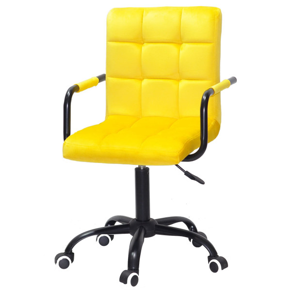 Стілець Onder Mebli Augusto-Arm BK-OFFICE Жовтий B-1027 Оксамит-1