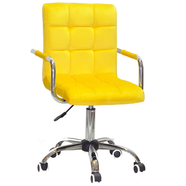 Стілець Onder Mebli Augusto-Arm CH-OFFICE Жовтий B-1027 Оксамит-0