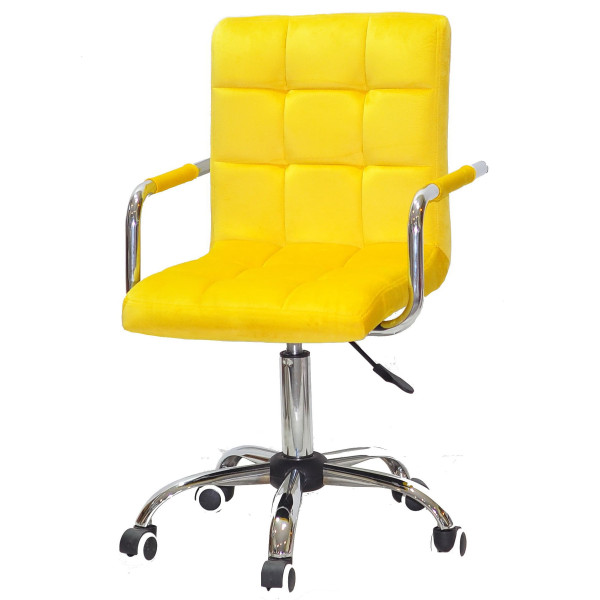Стілець Onder Mebli Augusto-Arm CH-OFFICE Жовтий B-1027 Оксамит-1