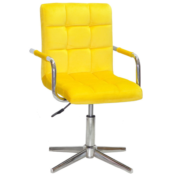 Стул Onder Mebli Augusto-Arm MODERN BASE Желтый B-1027 Бархат-0
