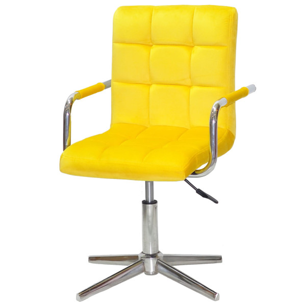 Стул Onder Mebli Augusto-Arm MODERN BASE Желтый B-1027 Бархат-1