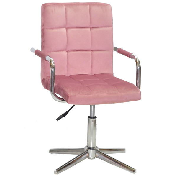 Стілець Onder Mebli Augusto-Arm MODERN BASE Пильна Троянда B-1030 Оксамит-0