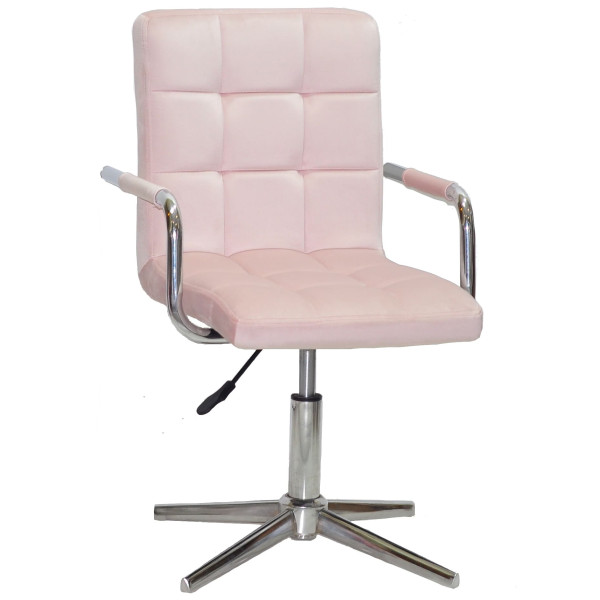 Стілець Onder Mebli Augusto-Arm MODERN BASE Рожевий B-1021 Оксамит-0