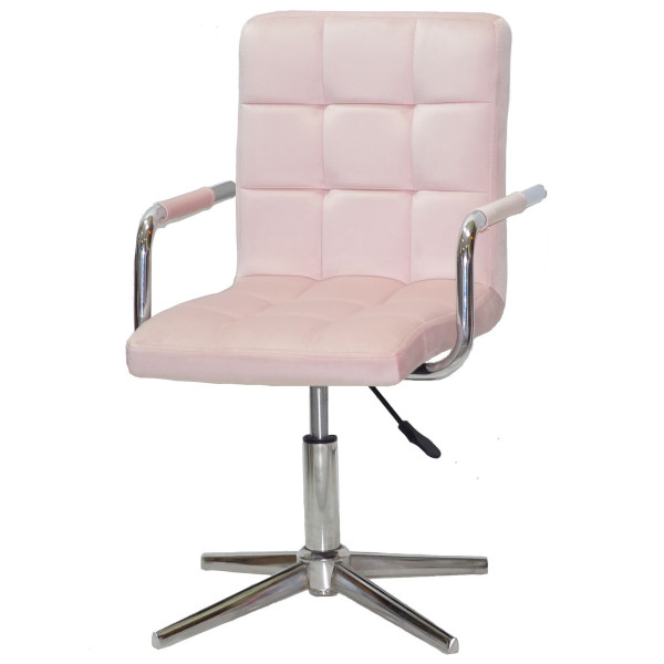 Стілець Onder Mebli Augusto-Arm MODERN BASE Рожевий B-1021 Оксамит-1