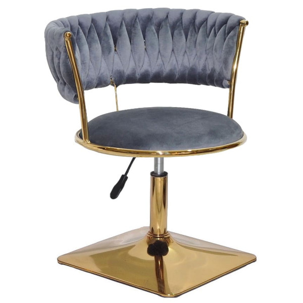 Стілець Onder Mebli Ava 4-GD-Base Сірий UC-901 Оксамит-0