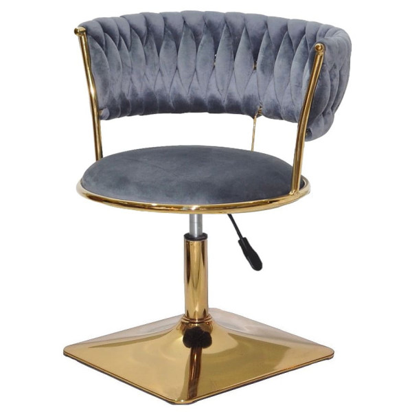 Стілець Onder Mebli Ava 4-GD-Base Сірий UC-901 Оксамит-1