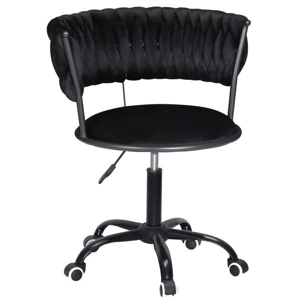 Стілець Onder Mebli Ava BK-Office Чорний UC-904 Оксамит-0