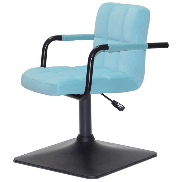 Стілець Onder Mebli Arno-Arm 4-BK-BASE Блакитний B-1019 Оксамит-3