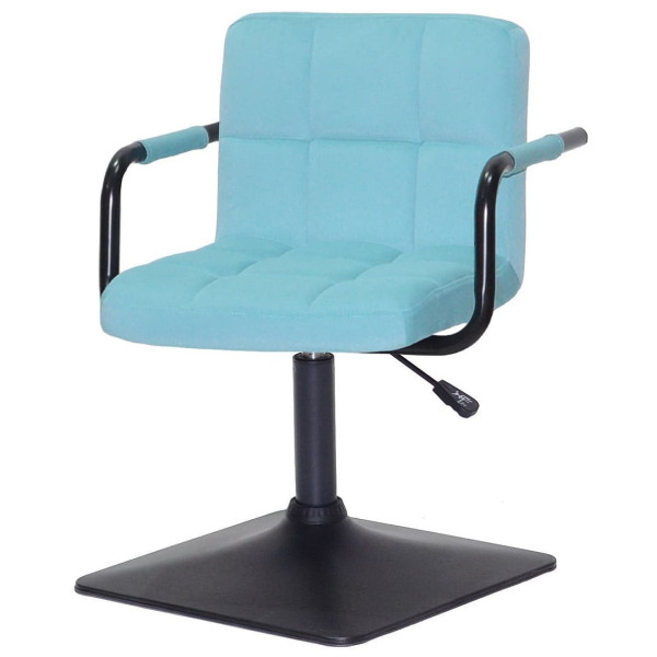 Стілець Onder Mebli Arno-Arm 4-BK-BASE Блакитний B-1019 Оксамит-2