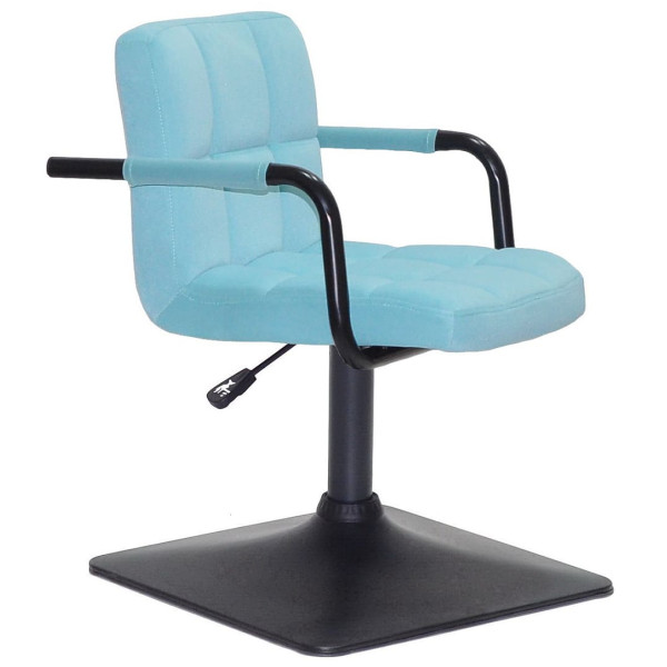 Стілець Onder Mebli Arno-Arm 4-BK-BASE Блакитний B-1019 Оксамит-1