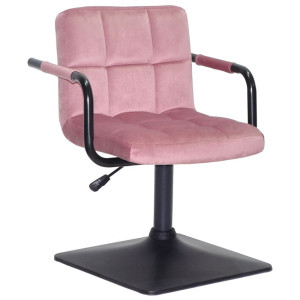 Стілець Onder Mebli Arno-Arm 4-BK-BASE Пильна Троянда B-1030 Оксамит