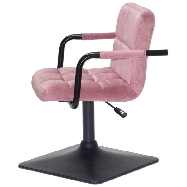 Стілець Onder Mebli Arno-Arm 4-BK-BASE Пильна Троянда B-1030 Оксамит-3