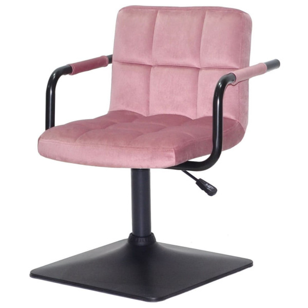 Стілець Onder Mebli Arno-Arm 4-BK-BASE Пильна Троянда B-1030 Оксамит-1