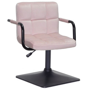 Стілець Onder Mebli Arno-Arm 4-BK-BASE Рожевий B-1021 Оксамит
