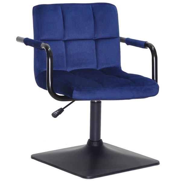 Стул Onder Mebli Arno-Arm 4-BK-BASE Синий B-1026 Бархат-0