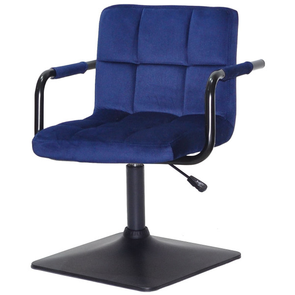 Стул Onder Mebli Arno-Arm 4-BK-BASE Синий B-1026 Бархат-1