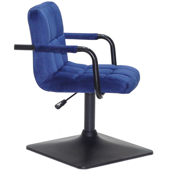 Стул Onder Mebli Arno-Arm 4-BK-BASE Синий B-1026 Бархат-2