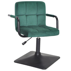 Стул Onder Mebli Arno-Arm 4-BK-BASE Зеленый B-1036 Бархат