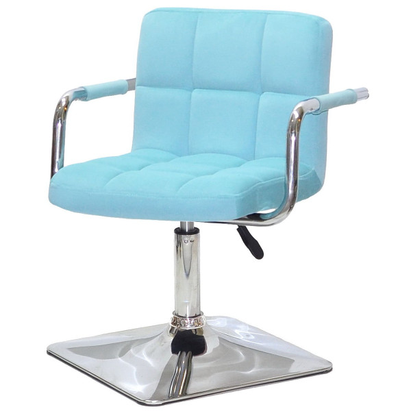 Стілець Onder Mebli Arno-Arm 4-CH-BASE Блакитний B-1019 Оксамит-1