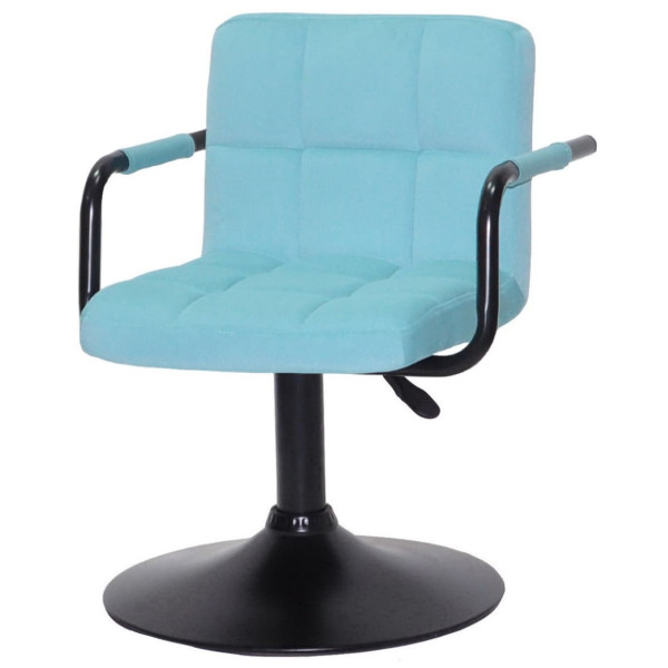 Стілець Onder Mebli Arno-Arm BK-BASE Блакитний B-1019 Оксамит-1