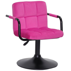 Стілець Onder Mebli Arno-Arm BK-BASE Малина B-1023 Оксамит