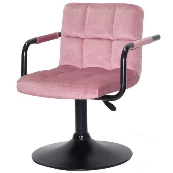 Стул Onder Mebli Arno-Arm BK-BASE Пыльная Роза B-1030 Бархат-1