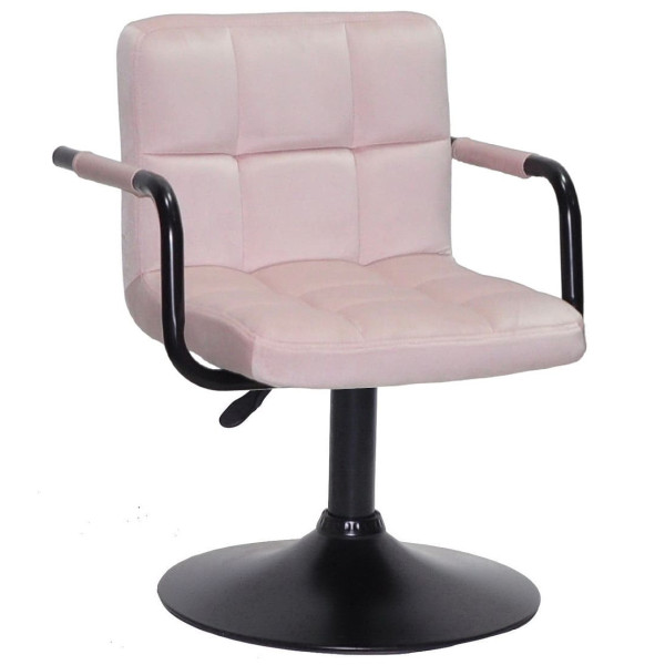 Стул Onder Mebli Arno-Arm BK-BASE Розовый B-1021 Бархат-0