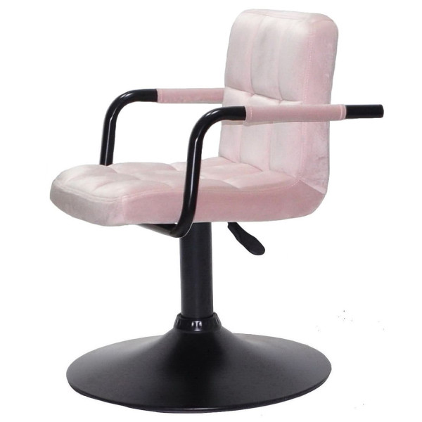Стул Onder Mebli Arno-Arm BK-BASE Розовый B-1021 Бархат-3