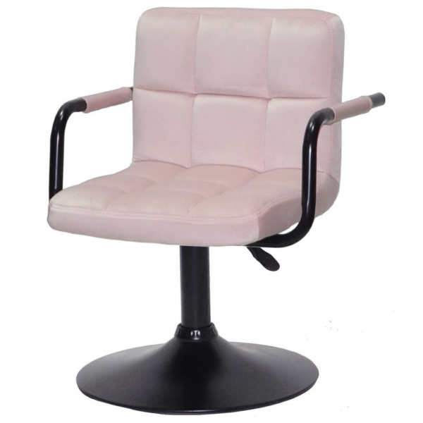 Стул Onder Mebli Arno-Arm BK-BASE Розовый B-1021 Бархат-1