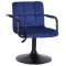 Стул Onder Mebli Arno-Arm BK-BASE Синий B-1026 Бархат-0-thumb