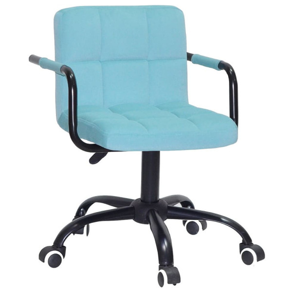 Стілець Onder Mebli Arno-Arm BK-OFFICE Блакитний B-1019 Оксамит-0