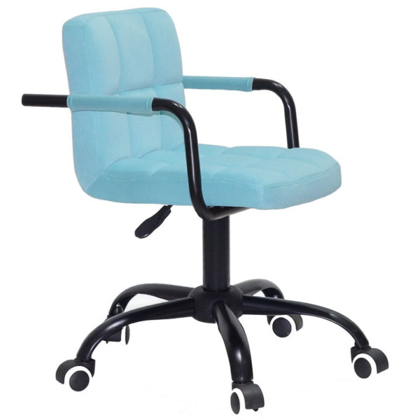 Стілець Onder Mebli Arno-Arm BK-OFFICE Блакитний B-1019 Оксамит-2