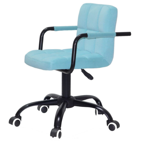 Стілець Onder Mebli Arno-Arm BK-OFFICE Блакитний B-1019 Оксамит-3