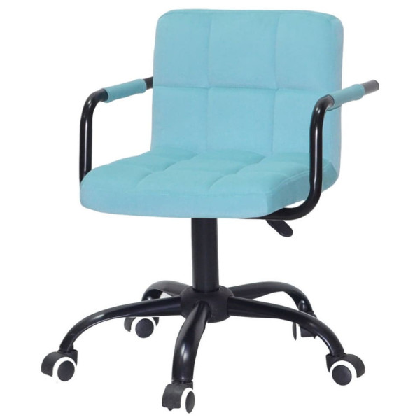 Стілець Onder Mebli Arno-Arm BK-OFFICE Блакитний B-1019 Оксамит-1