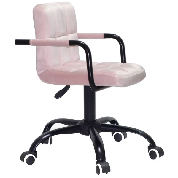 Стілець Onder Mebli Arno-Arm BK-OFFICE Рожевий B-1021 Оксамит-2