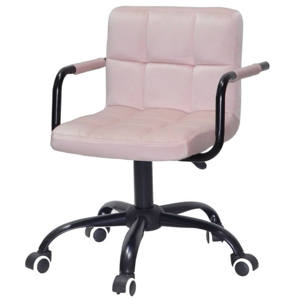 Стілець Onder Mebli Arno-Arm BK-OFFICE Рожевий B-1021 Оксамит-1